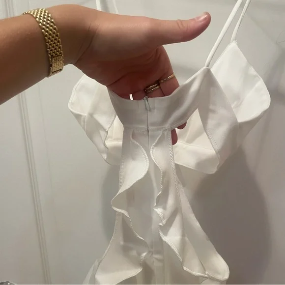 Coveshe Low-Cut Backless Ruffle Dress - Picture 7 of 9